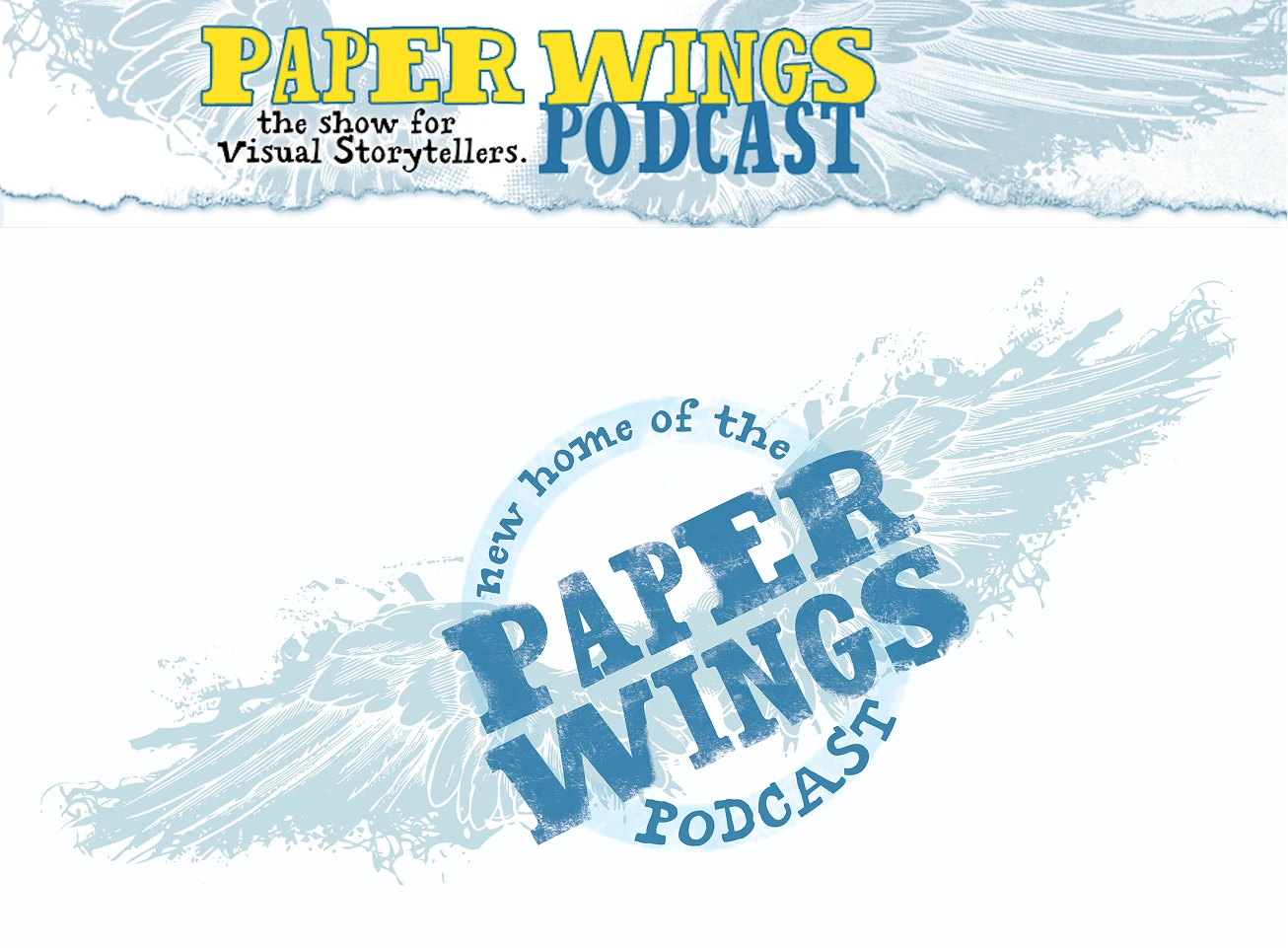 Paper Wings podcast logo explorations